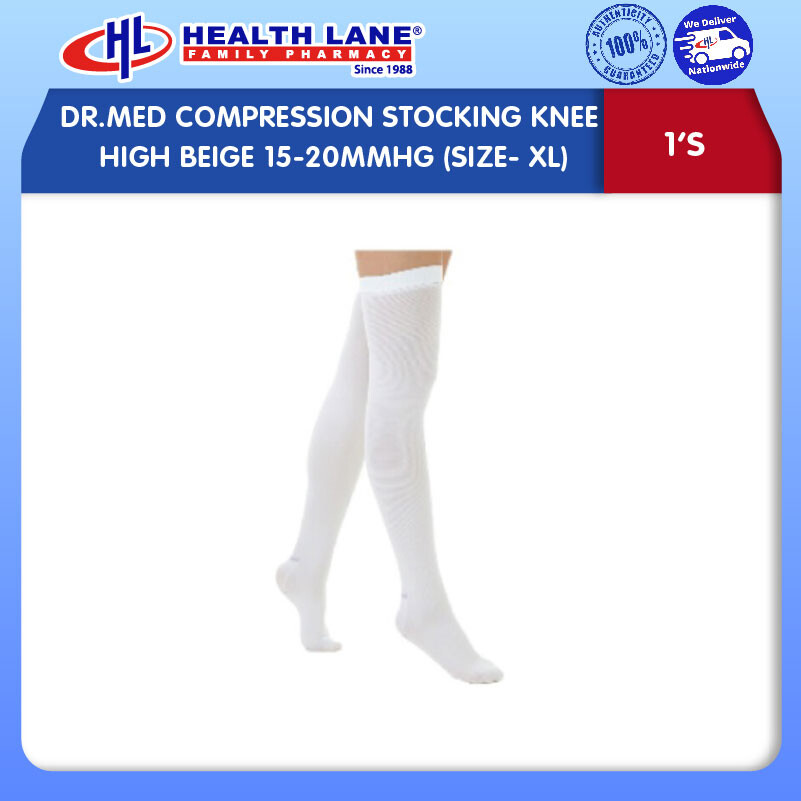 DR.MED COMPRESSION STOCKING KNEE HIGH BEIGE 15-20MMHG (SIZE- XL)